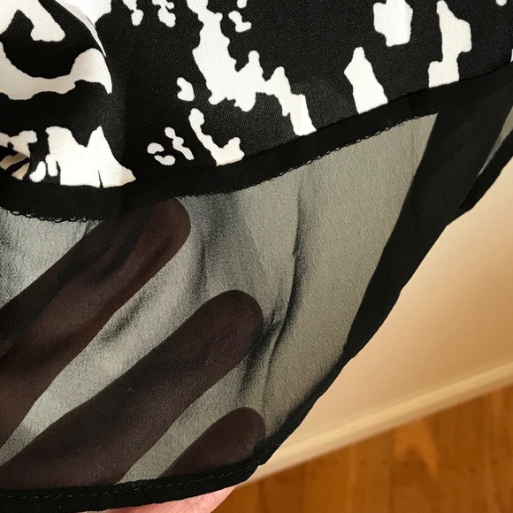 PerSeption Concept Sleeveless Blouse Lattice Neck Chiffon Ruffle Hem Size Large - Picture 8 of 16